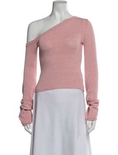 Pre-owned Ser.o.ya One-shoulder Sweater In Pink