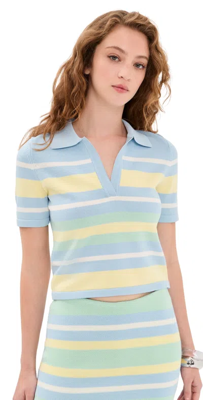 Ser.o.ya Panie Top Pastel Stripe In Black