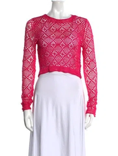 Pre-owned Ser.o.ya Patterned Crew Neck Sweater In Pink