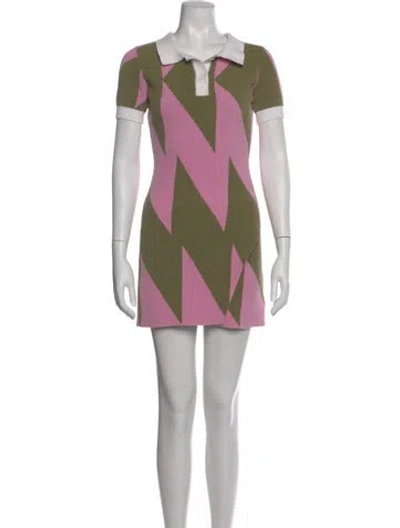 Pre-owned Ser.o.ya Patterned Mini Dress In Neutral