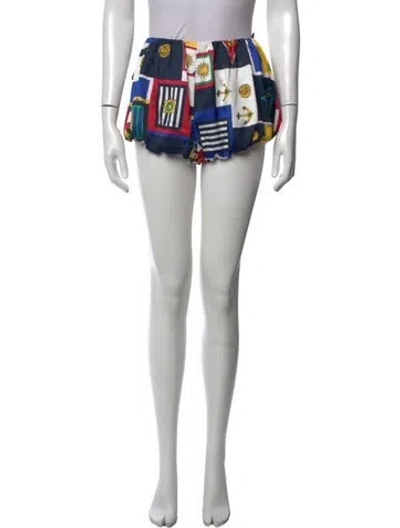 Pre-owned Ser.o.ya Patterned Mini Shorts In White