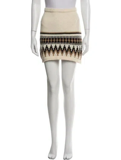 Pre-owned Ser.o.ya Patterned Mini Skirt In White