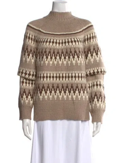 Pre-owned Ser.o.ya Patterned Mock Neck Sweater In Neutrals