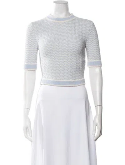 Pre-owned Ser.o.ya Patterned Mock Neck Sweater In White