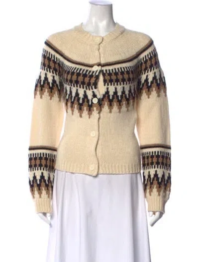 Pre-owned Ser.o.ya Patterned Open Front Sweater In Neutral