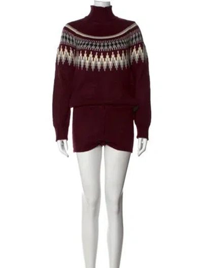 Pre-owned Ser.o.ya Patterned Turtleneck Jumpsuit W/ Tags In Red