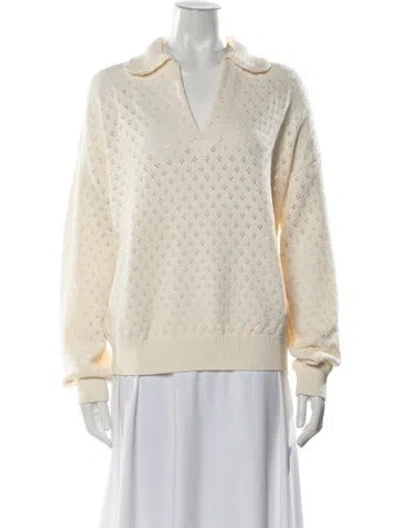 Pre-owned Ser.o.ya Patterned V-neck Sweater In Neutral