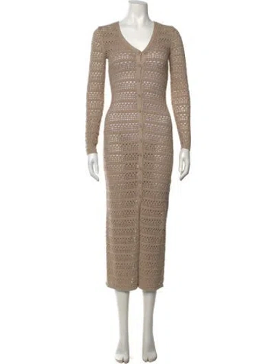 Pre-owned Ser.o.ya Patterned V-neck Sweater W/ Tags In Neutrals