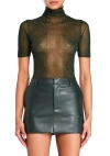 Ser.o.ya Paula Short Sleeve Sweater In Forest Green