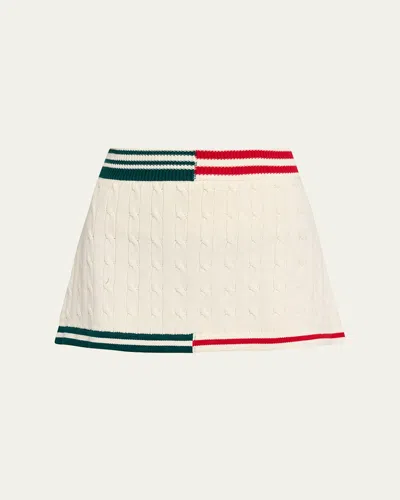 Ser.o.ya Pearson Cable-knit Mini Skirt In White