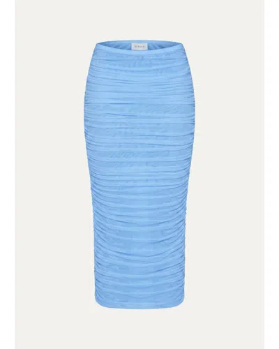 Ser.o.ya Pia Ruched Midi Skirt In Coastal Blue