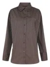 Ser.o.ya Pinstripe-pattern Button-down Shirt In Brown
