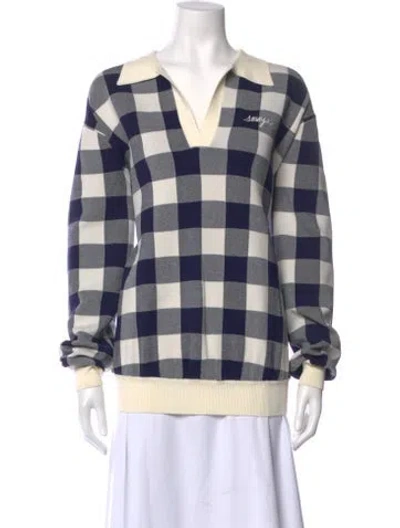 Pre-owned Ser.o.ya Plaid Print Long Sleeve Polo In Multi