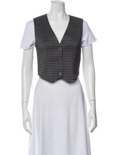 Pre-owned Ser.o.ya Plaid Print Vest W/ Tags In White