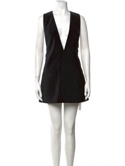 Pre-owned Ser.o.ya Plunge Neckline Mini Dress In Black