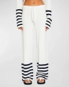 Ser.o.ya Poe Striped Knit Pants In White/navy