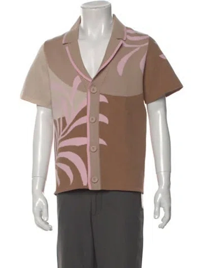 Pre-owned Ser.o.ya Printed Collar Polo Sweater W/ Tags In Neutral