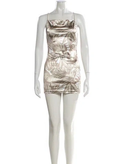 Pre-owned Ser.o.ya Printed Mini Dress In Neutral