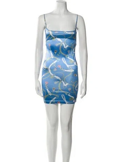Pre-owned Ser.o.ya Printed Mini Dress W/ Tags In Blue