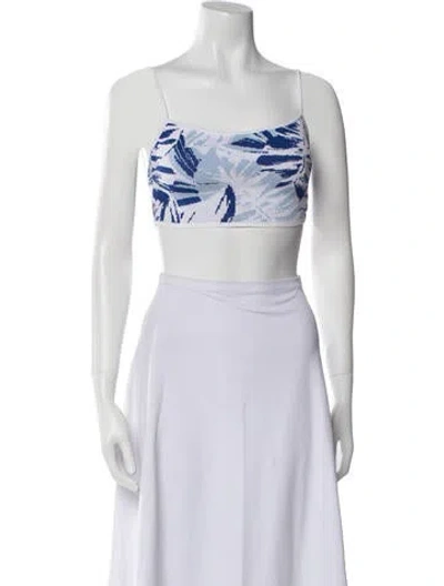 Pre-owned Ser.o.ya Printed Square Neckline Crop Top In Blue