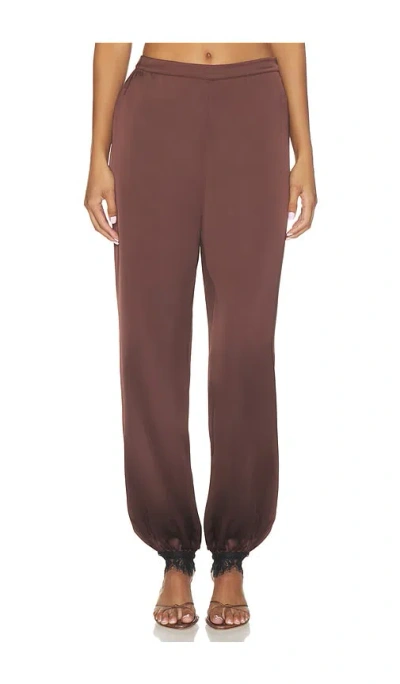 Ser.o.ya Priya Satin Pant In Burnt Clove