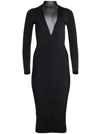 Ser.o.ya Priyanka Mesh Midi Dress In Black