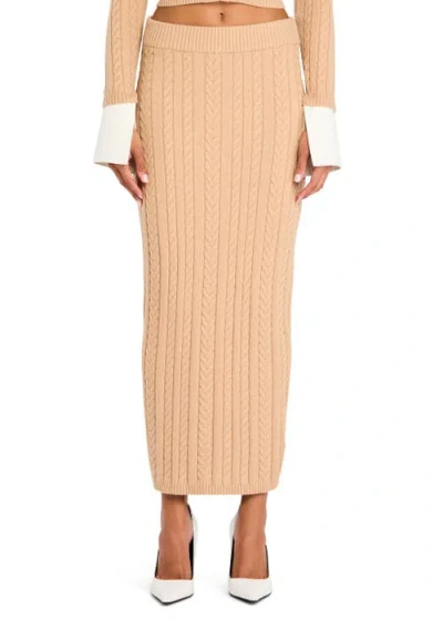 Ser.o.ya Prunella Cable Knit Skirt In Stone