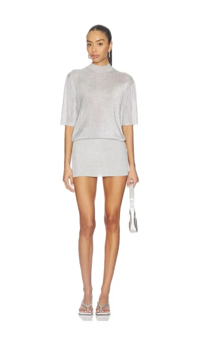 Ser.o.ya Rae Metallic Mini Dress In Silver