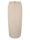 Ser.o.ya Rear-vent Midi Skirt In Neutral