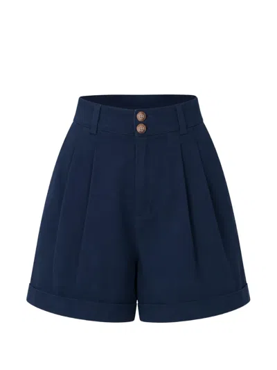 Ser.o.ya Rhoda Pleated Shorts In Blue
