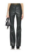 Ser.o.ya Ronja Faux Leather Trouser In Dark Green