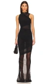 Ser.o.ya Ronnie Mesh Maxi Dress In Black In 黑色