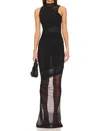 Ser.o.ya Ronnie Mesh Maxi Dress In Black