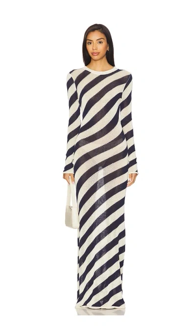 Ser.o.ya Rubi Knit Maxi Dress In Navy/eggshell