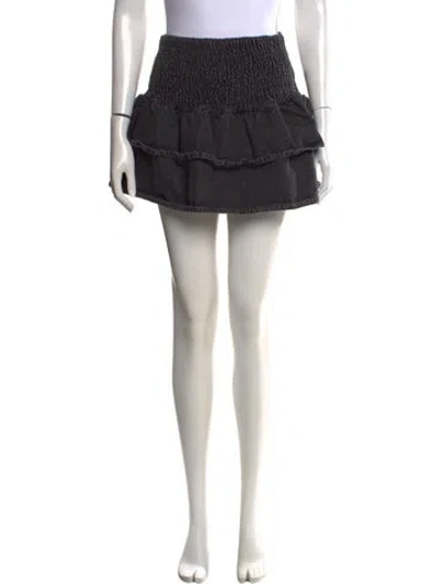 Pre-owned Ser.o.ya Ruffle Embellishment Mini Skirt In Black