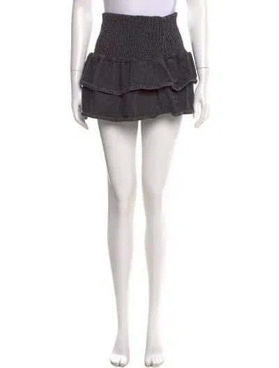 Pre-owned Ser.o.ya Ruffle Embellishment Mini Skirt In Black