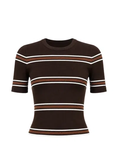 Ser.o.ya Ry Striped T-shirt In Brown