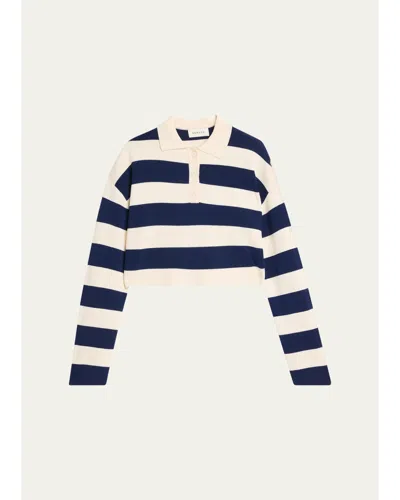 Ser.o.ya Ryla Striped Polo-collar Sweater In Multi