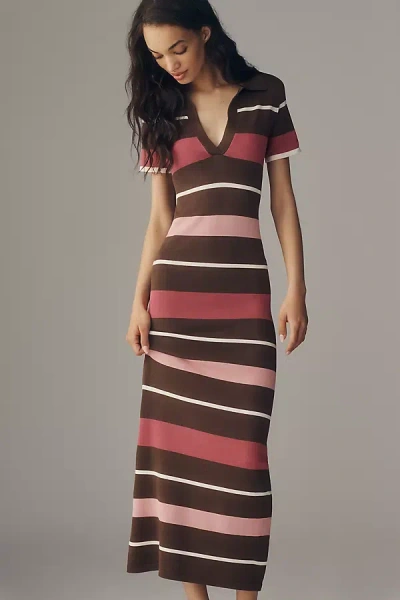 Ser.o.ya Sam Short-sleeve Knit Dress In Brown