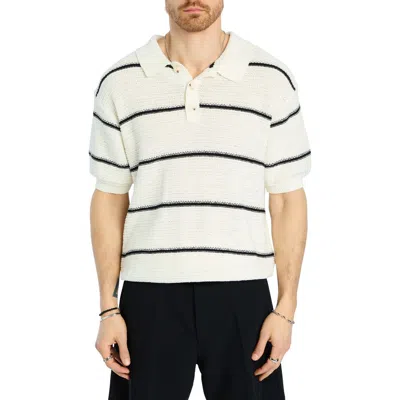 Ser.o.ya Samuel Knit Polo Shirt In White/black