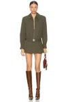 Ser.o.ya Sanders Twill Bomber Jacket Dress In Hunter Green