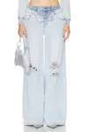 Ser.o.ya Saphira Doublewaisted Wide Leg Jeans In Skylight