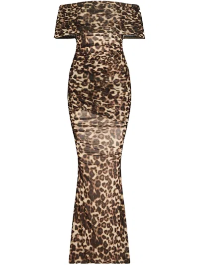 Ser.o.ya Sasha Maxi Dress In Spotted Bengal In Brown