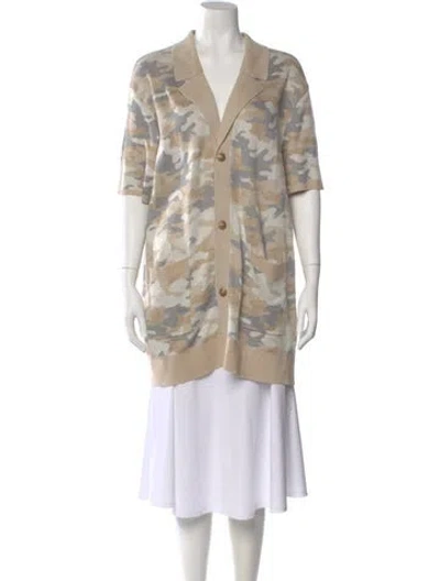 Pre-owned Ser.o.ya Satin Camouflage Print Sweater In Neutral