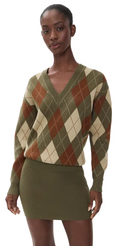 Ser.o.ya Savvy Sweater Dress Olivewood Argyle
