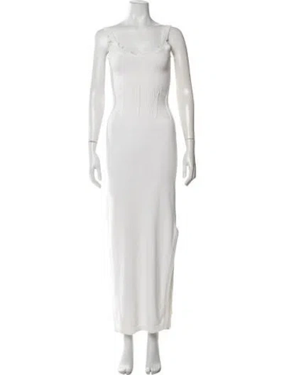 Pre-owned Ser.o.ya Scoop Neck Long Dress In Neutrals