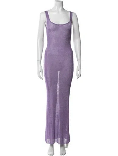 Pre-owned Ser.o.ya Scoop Neck Long Dress In Purple