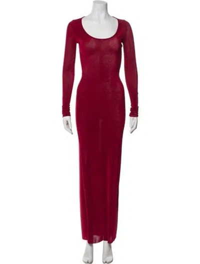 Pre-owned Ser.o.ya Scoop Neck Long Dress In Red