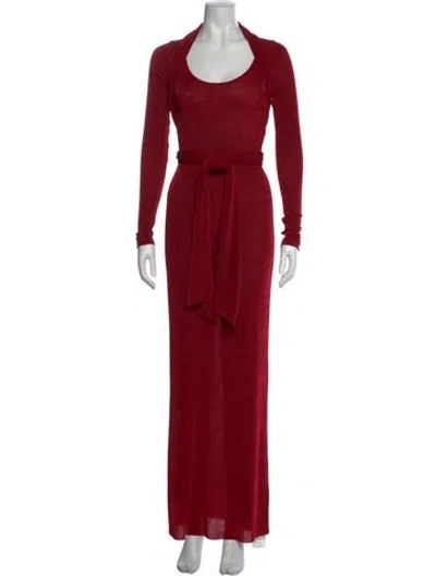 Pre-owned Ser.o.ya Scoop Neck Long Dress In Red