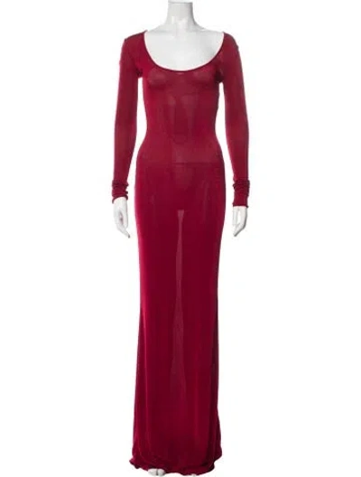Pre-owned Ser.o.ya Scoop Neck Long Dress In Red